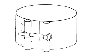 Clamping strap round 150 for chimney pipe