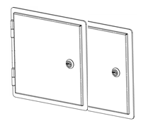 Set of doors for chaf collector L & R painted RAL 9005 W6-W15