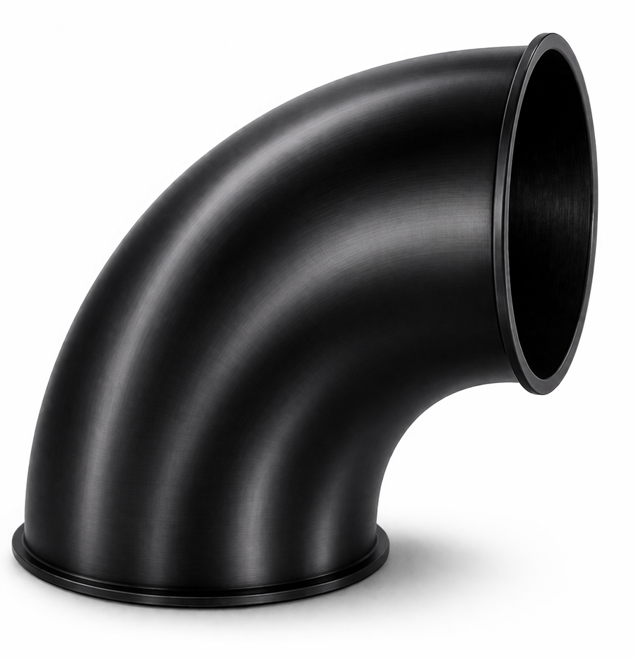 Pipe bend, 90°, D=100mm, R=2D (Black)